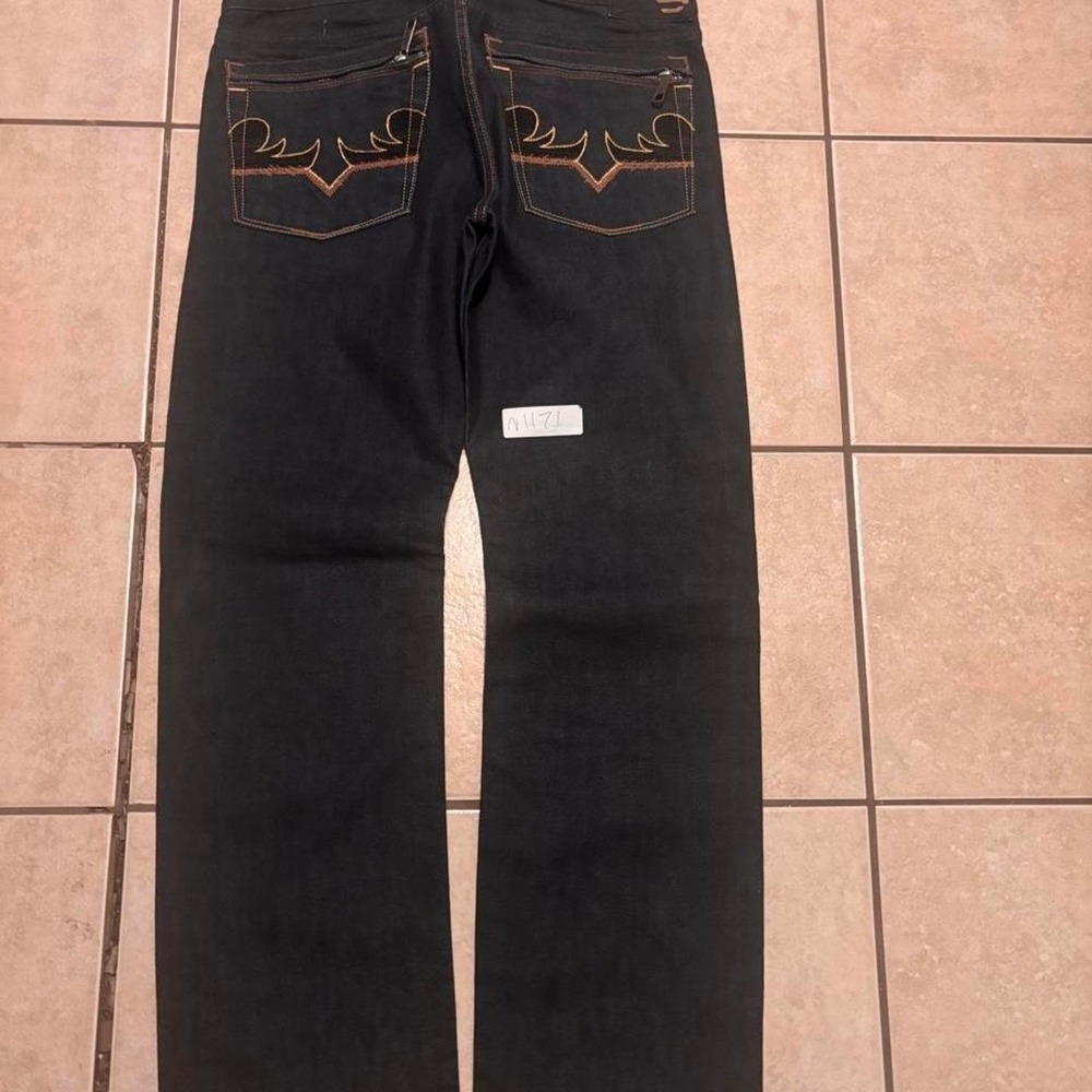 Black baggy bootcut diesel yak denim jeans Size 33x32